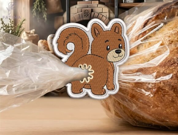 Download Cute Squirrel Bag Tie Embroidery Design - Design Collection