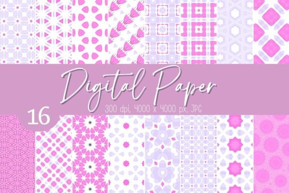 Download Purple Pink Digital Patterned Paper Pack - Digital pattern Collection