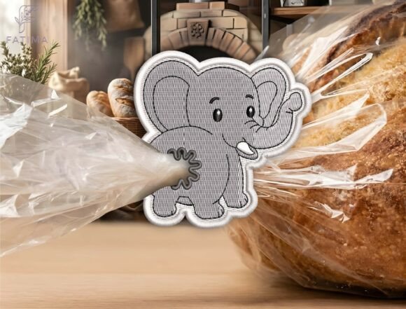 Download Cute Elephant Bag Tie Embroidery Design - Design Collection
