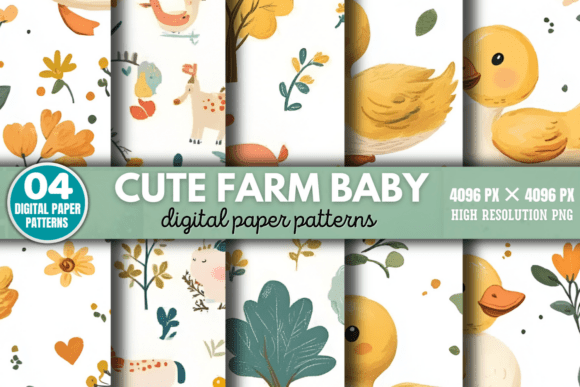 Download Cute Farm Baby Pattern Digital Pattern 6 - Digital pattern Collection