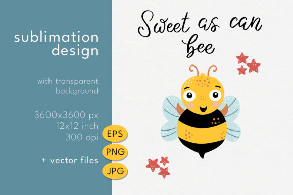 Download Bee Illustration. Sublimation Design - Design Collection
