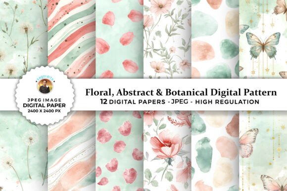 Download Abstract &amp; Botanical Digital Patterns - Digital pattern Collection