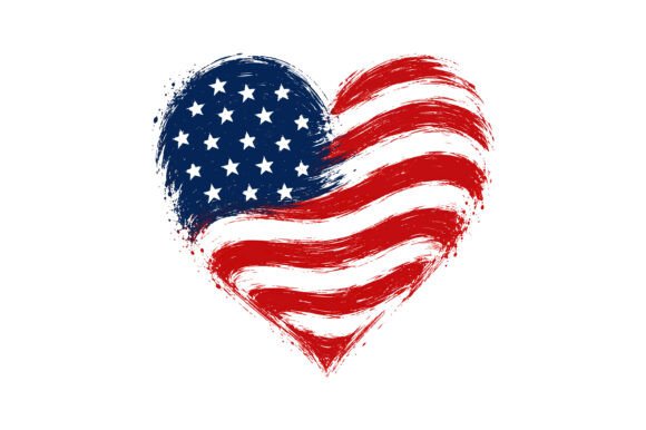 Download USA Heart Flag 4th of July Design - Design Collection
