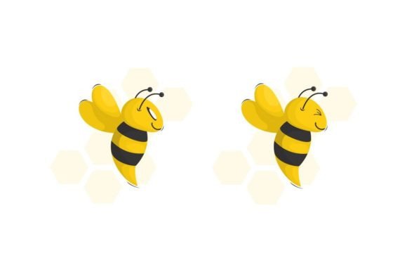 Download Cute Bee Illustration Logo Design - Design Collection