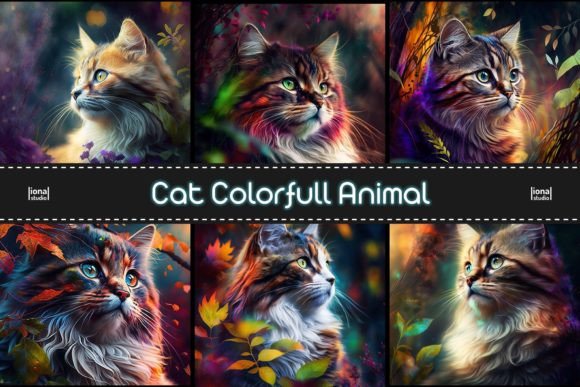 Download Cat Colorfull Animal Background - Premium Bundle