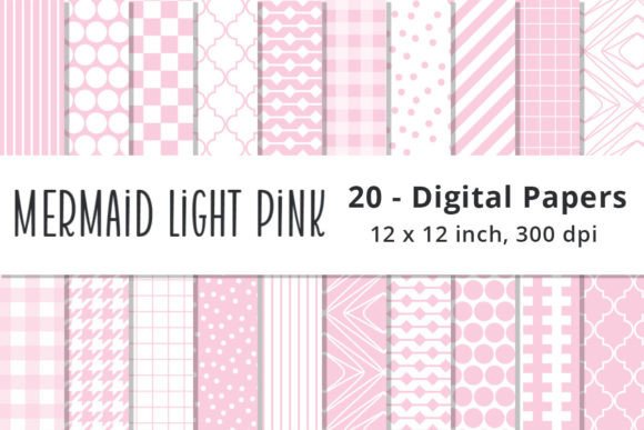 Download Mermaid Light Pink Digital Pattern Paper - Digital pattern Collection