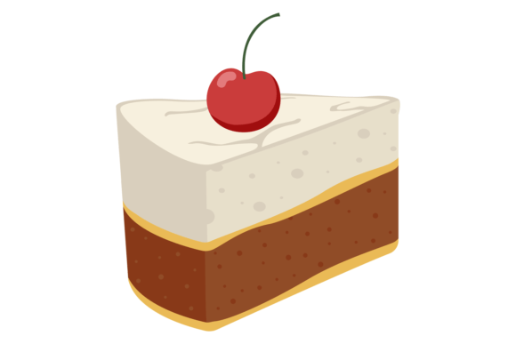 Download Cream Cake Slice with Cherry on Top. Pie - Cherry on top Collection