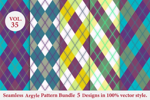Download Argyle Pattern Bundle 5 Designs Vol.35 - Design Collection