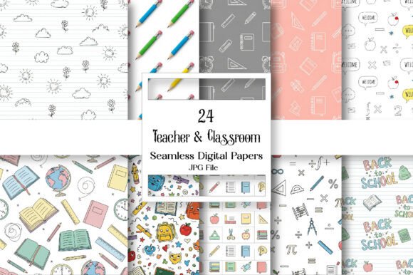 Download Teacher &amp; Classroom Digital Papers - Classroom digital paper Collection