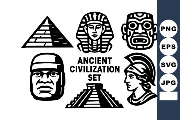 Download Ancient Civilization Symbols Vector Set - Civilization Collection
