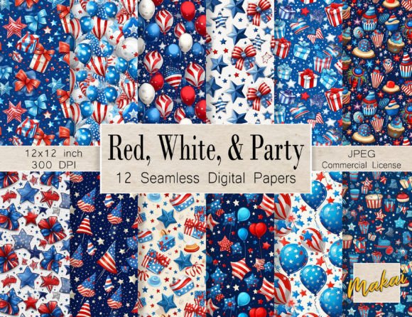 Download USA Patriotic Seamless Patterns - Usa Collection