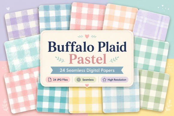 Download Buffalo Plaid Pastel Digital Patterns - Digital pattern Collection