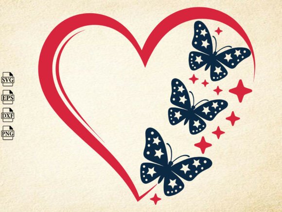 Download USA Butterfly Heart SVG, 4th of July Svg - Usa Collection