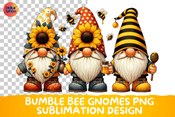Download Bumble Bee Gnomes Png Sublimation Design - Design Collection